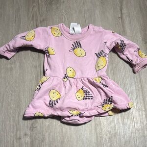 Bonds Pink Lemon Print Kids Casual Dress with Snaps